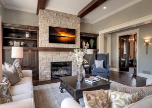 Traditional Living Room with Beautiful Home Staging